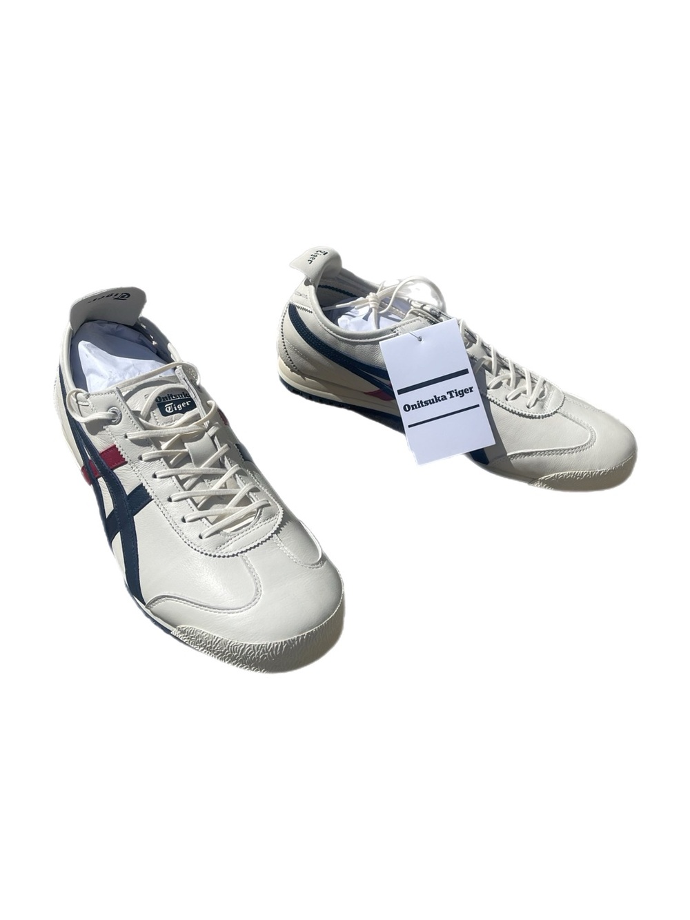 Onitsuka Tiger by Asics Men’s Leather Sneakers in White, Navy & Red